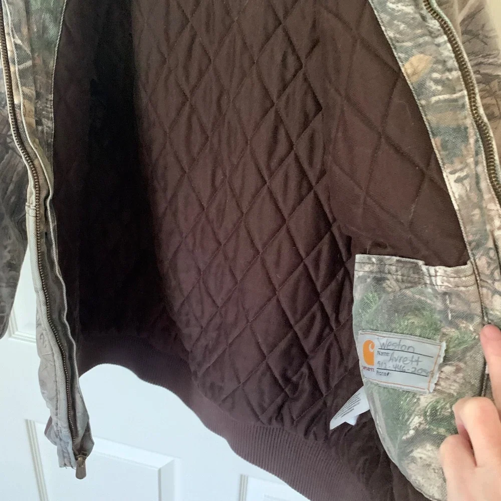 Carhartt Kids M 10-12 Active Jacket Realtree Camo Quilted Lined Hooded Canvas
